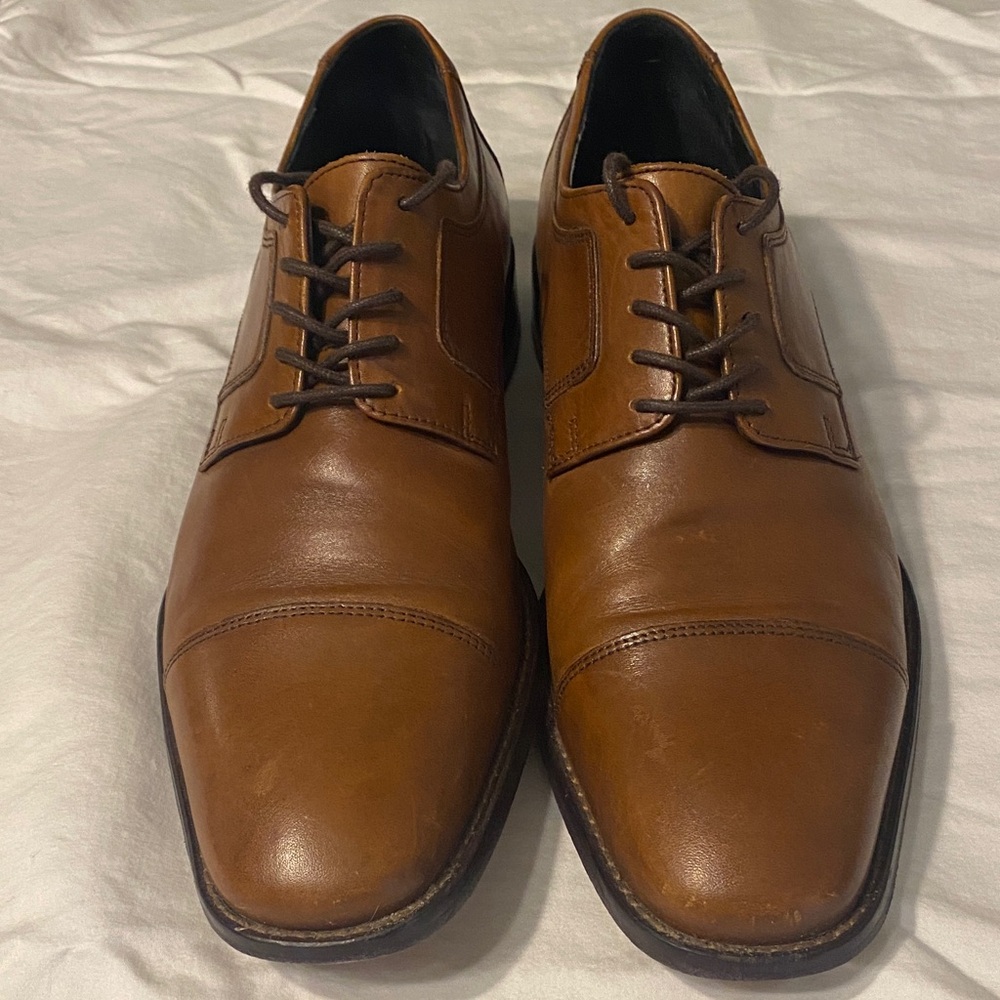 Johnston & Murphy Tan Leather Oxfords